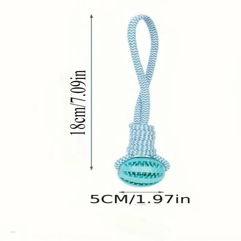 Interactive Treat Dispenser Tug Rope+Ball