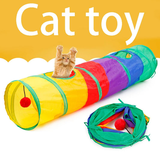 Collapsible Cat Tunnel Toy for Puzzle Exercising Hiding Training