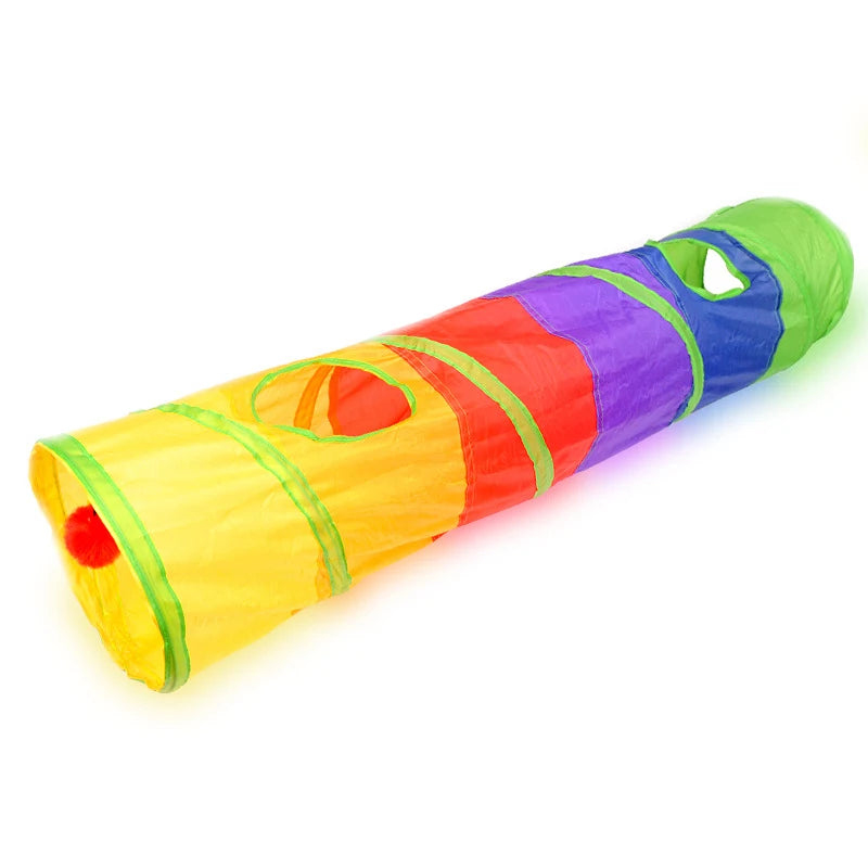 Collapsible Cat Tunnel Toy for Puzzle Exercising Hiding Training