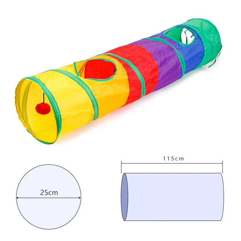 Collapsible Cat Tunnel Toy for Puzzle Exercising Hiding Training