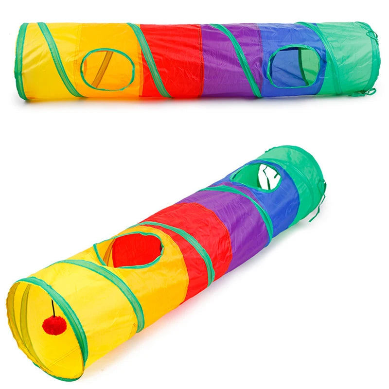 Collapsible Cat Tunnel Toy for Puzzle Exercising Hiding Training