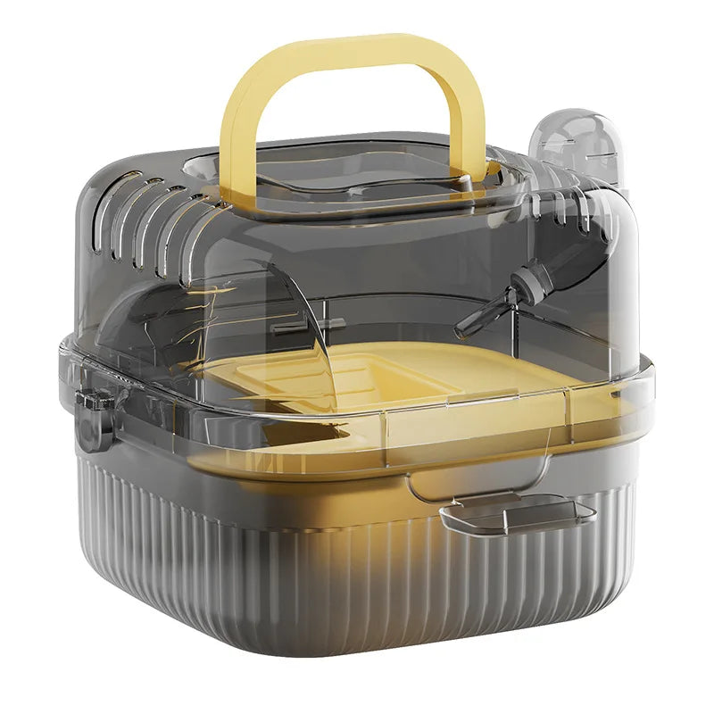 Lightweight Hamster Travel Cage Chinchilla Carrier With Handle Breathable Small Animal Habitat With Water Bottle For Hamster