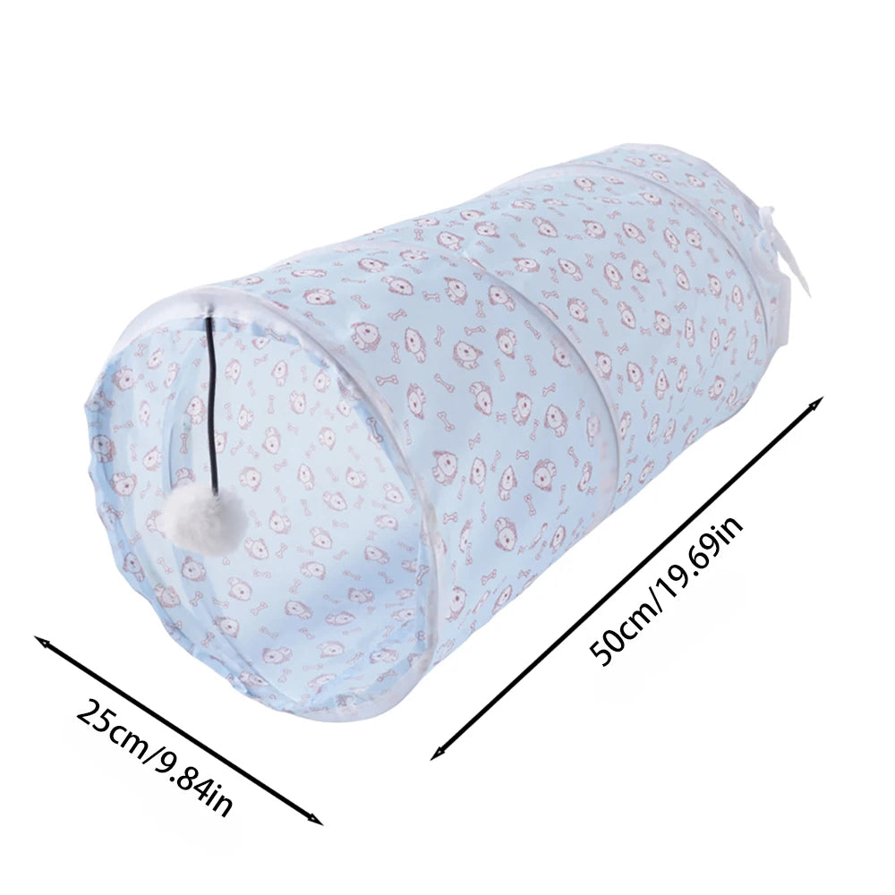 Collapsible Cat Tunnel Toy for Puzzle Exercising Hiding Training