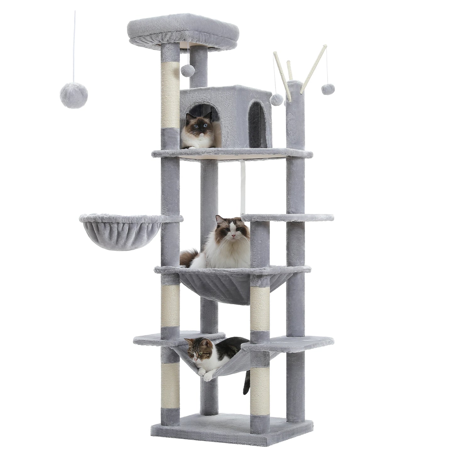 Large Cat Tree Scratching Post with Super Big Hammock