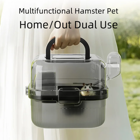 Lightweight Hamster Travel Cage Chinchilla Carrier With Handle Breathable Small Animal Habitat With Water Bottle For Hamster