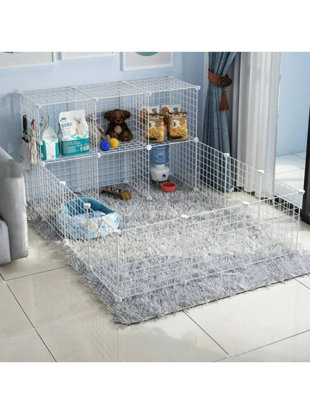 White Pet Fence Iron Mesh