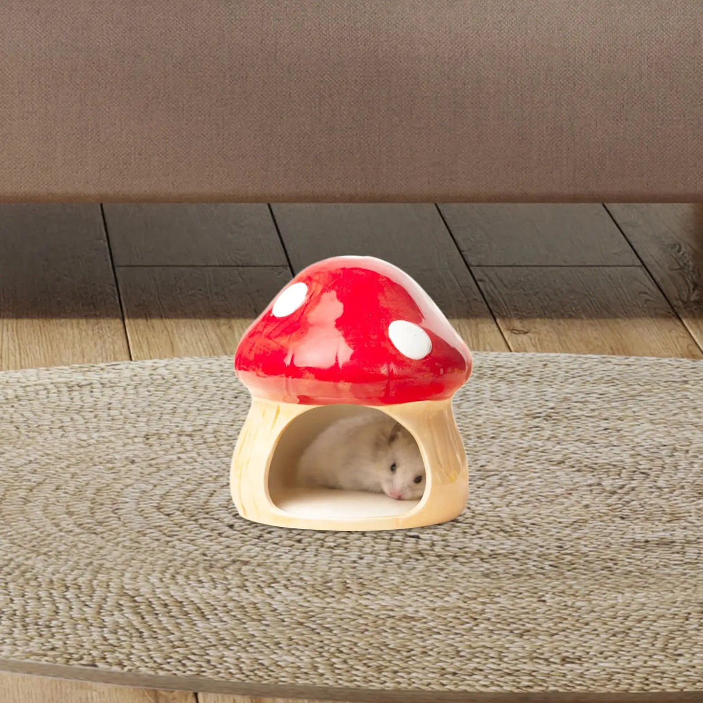 Ceramic Mushroom House for Small Animals