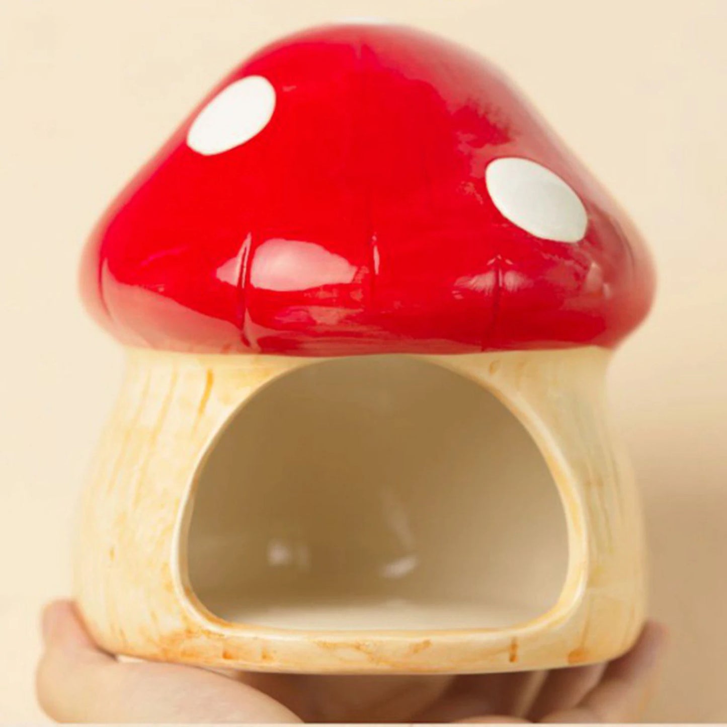 Ceramic Mushroom House for Small Animals