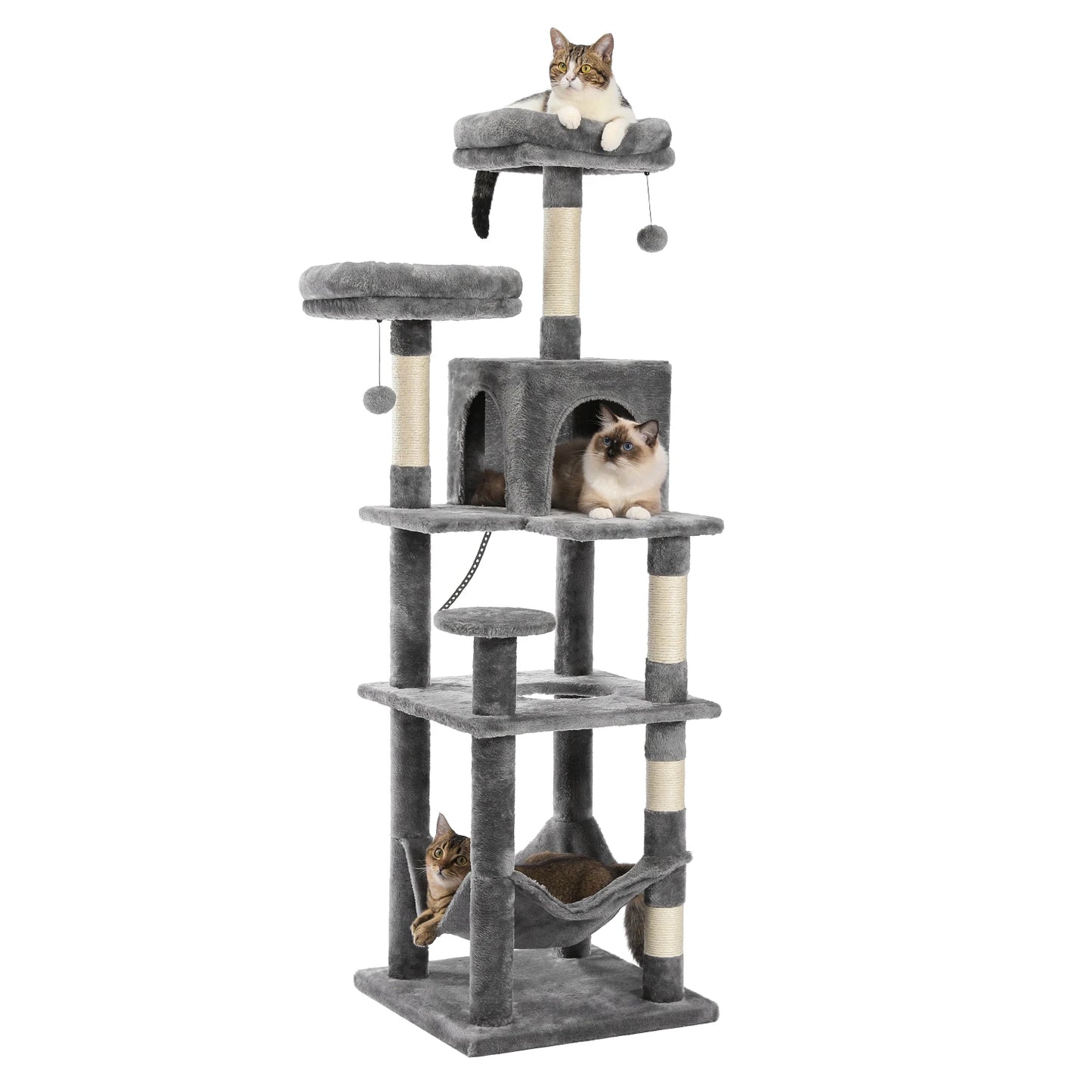 Large Cat Tree Scratching Post with Super Big Hammock