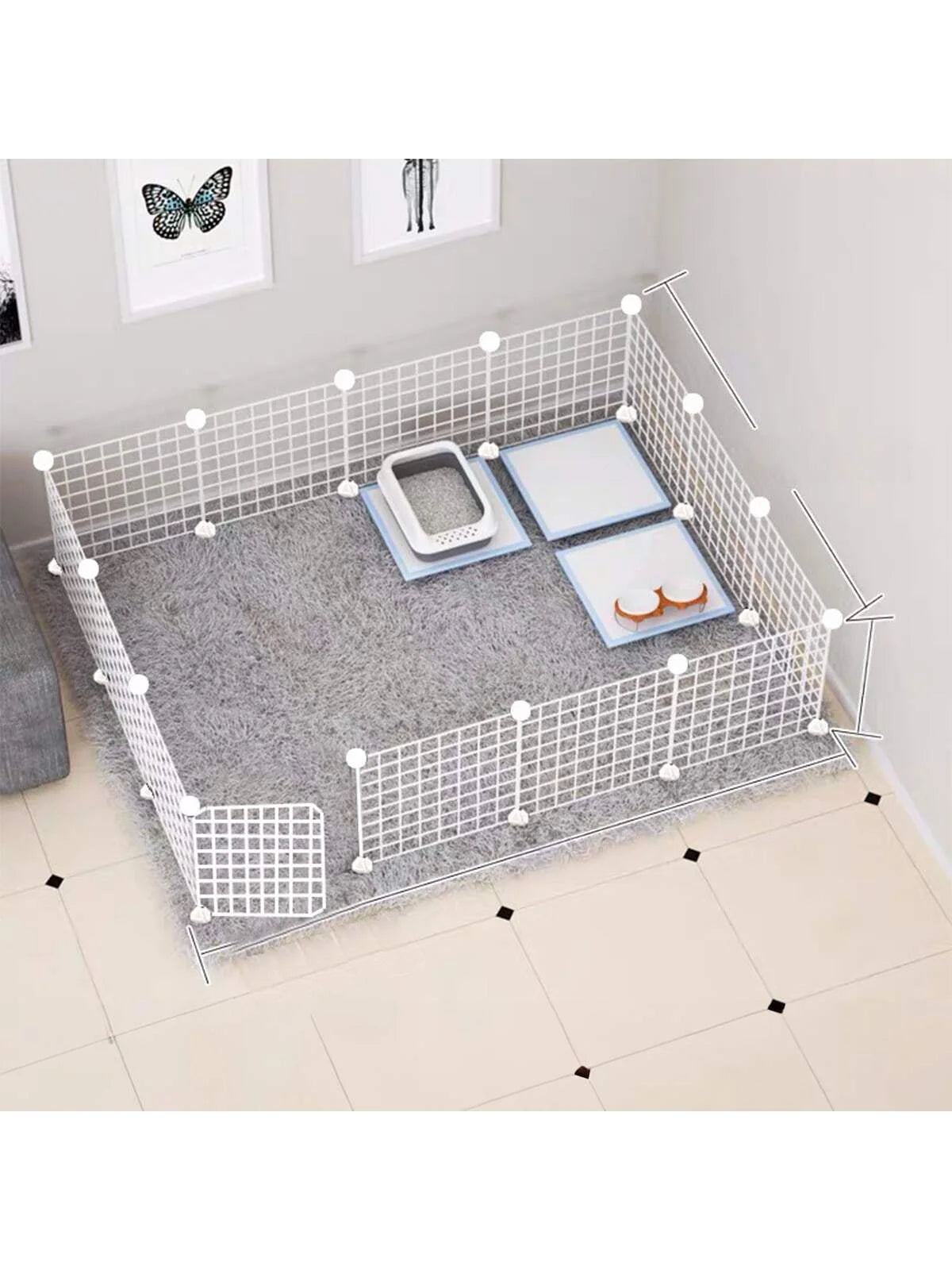 White Pet Fence Iron Mesh
