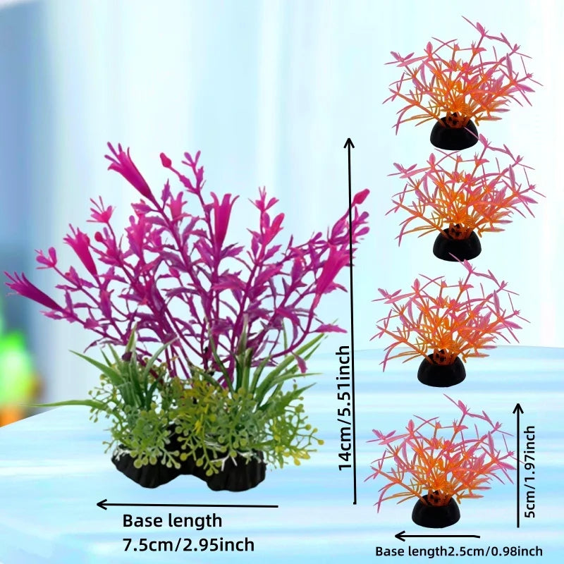 5PC ARTIFICIAL AQUARIUM PLANTS/ORNAMENTS