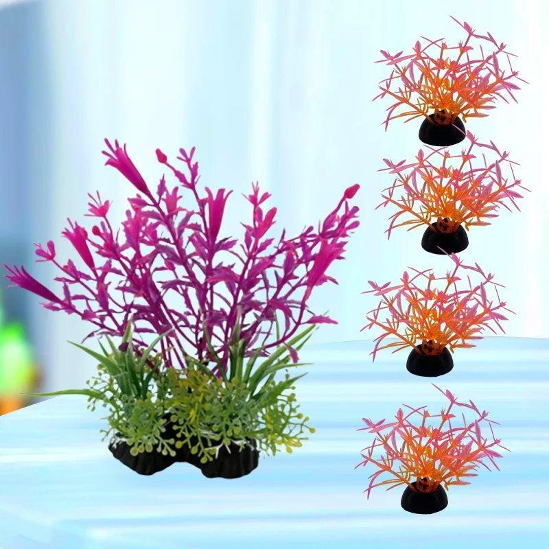 5PC ARTIFICIAL AQUARIUM PLANTS/ORNAMENTS