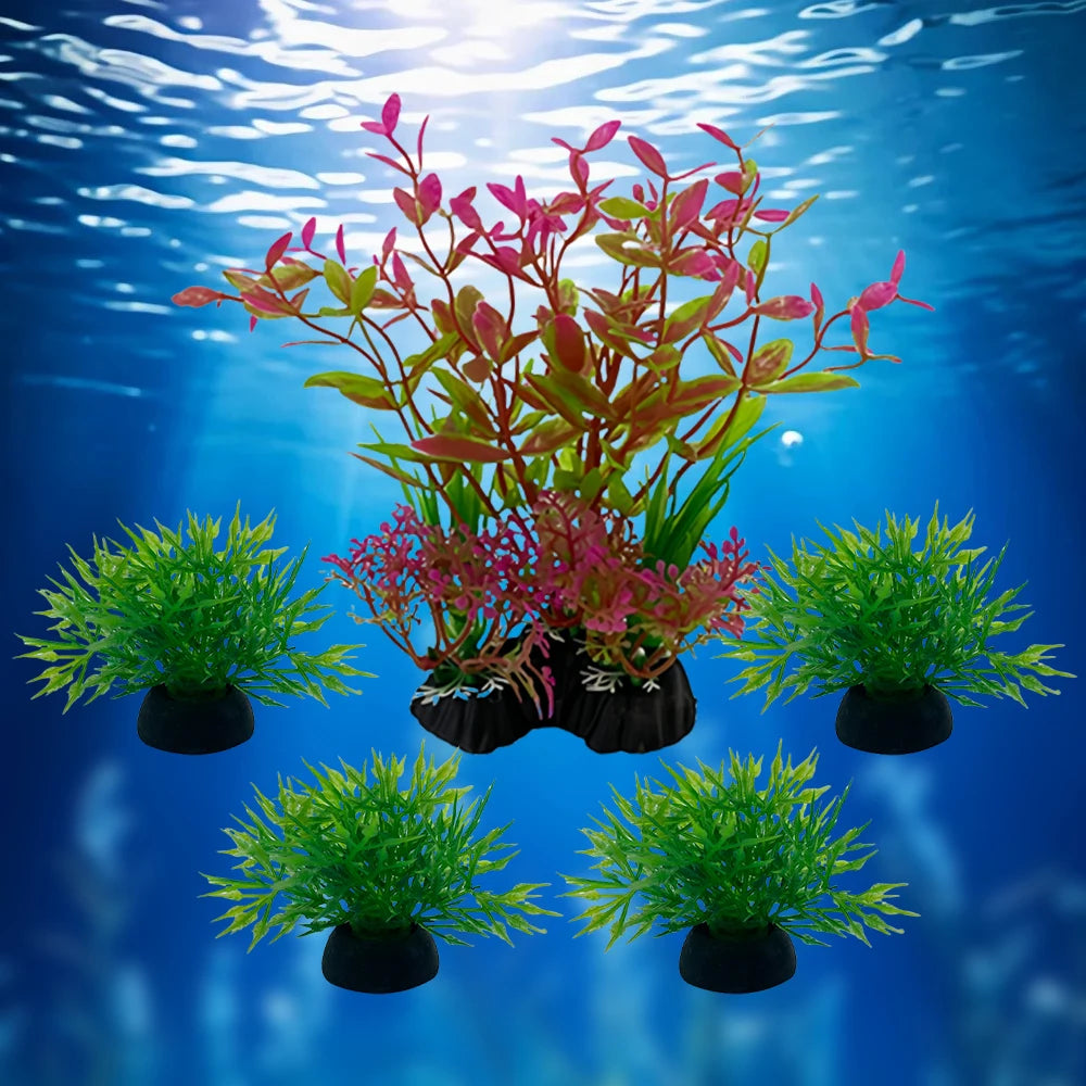 5PC ARTIFICIAL AQUARIUM PLANTS/ORNAMENTS