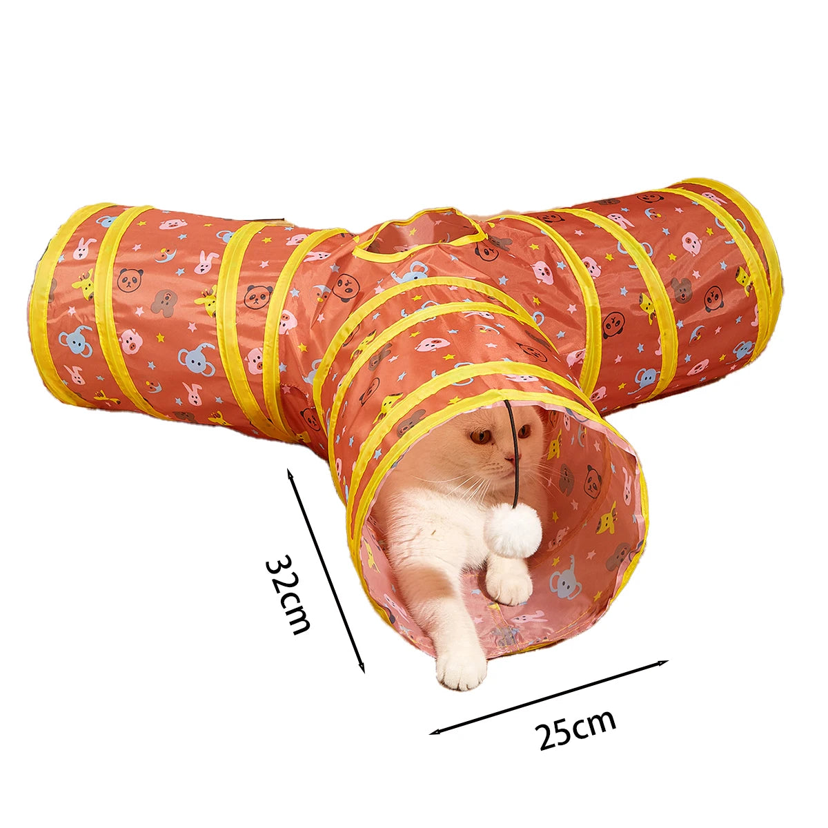 Collapsible Cat Tunnel Toy for Puzzle Exercising Hiding Training