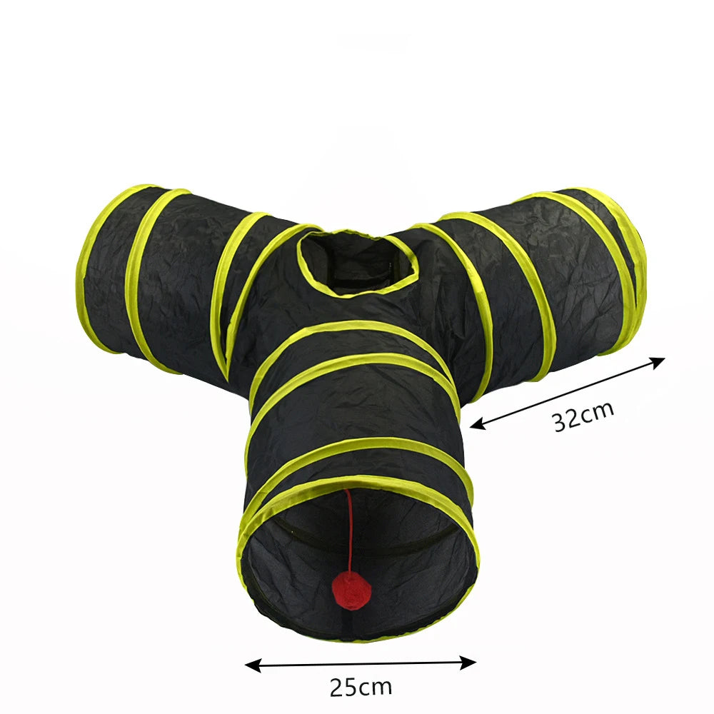 Collapsible Cat Tunnel Toy for Puzzle Exercising Hiding Training