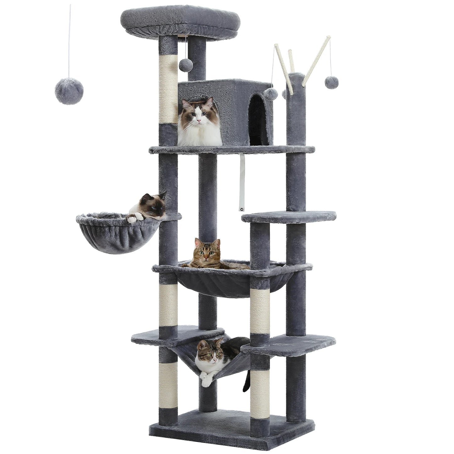 Large Cat Tree Scratching Post with Super Big Hammock