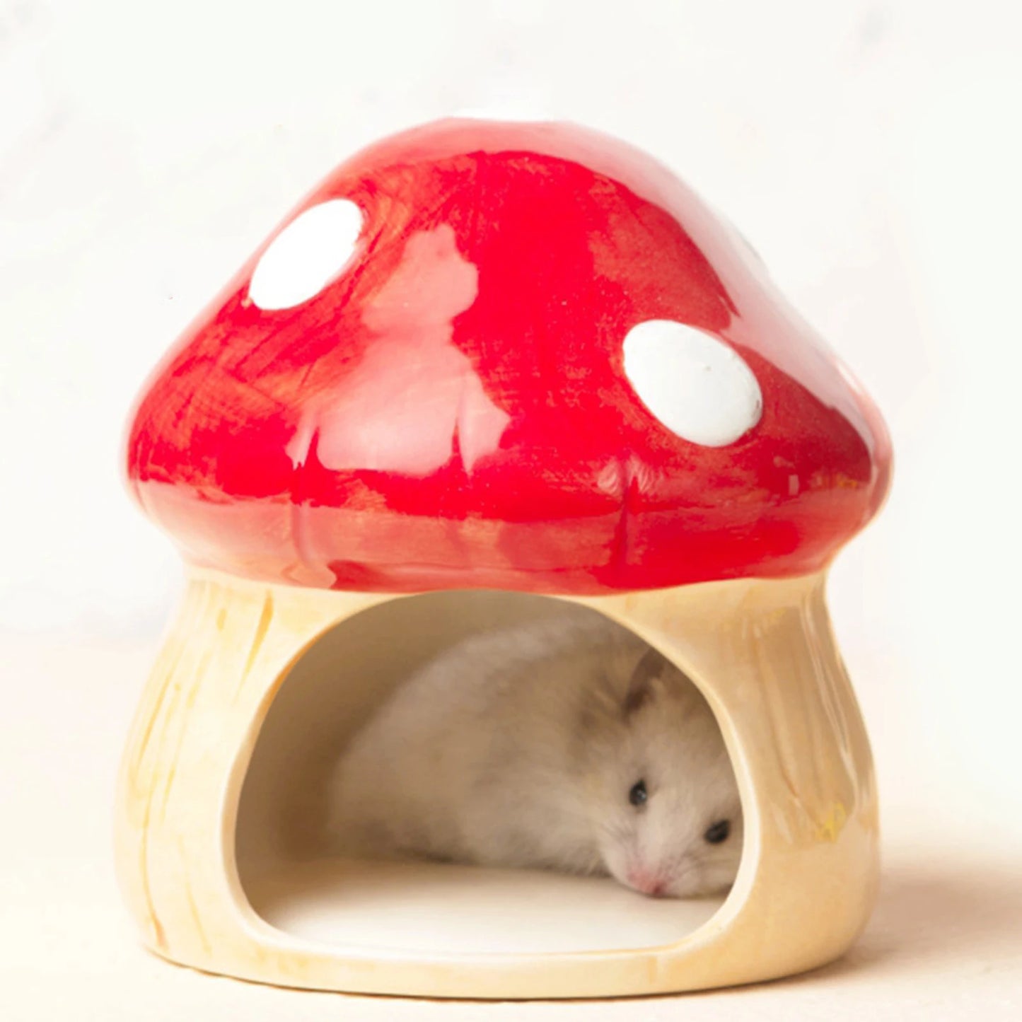 Ceramic Mushroom House for Small Animals