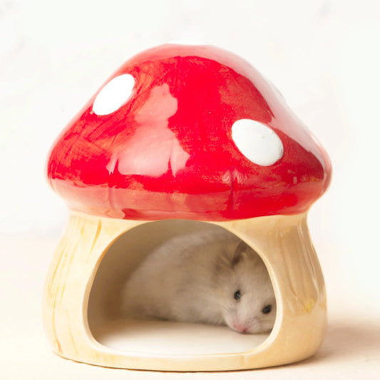 Ceramic Mushroom House for Small Animals